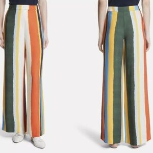 Tory Burch Fiona Striped Wide Leg Pants